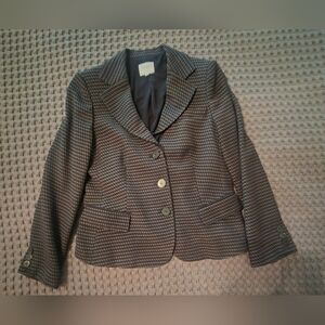 Armani black with gray checks women's jacket, Size 8